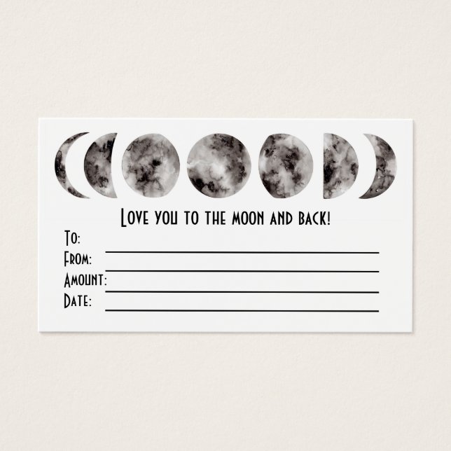 Carte cadeau Love You to the Moon (Devant)