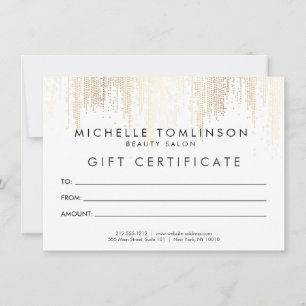 Carte cadeau Luxe Faux Gold Confetti Rain Motif