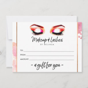 Carte cadeau Maquillage/Lashes d'aquarelle créativ