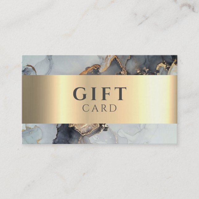 Carte cadeau Marble Elegant Blanc Faux Or Beauté (Devant)