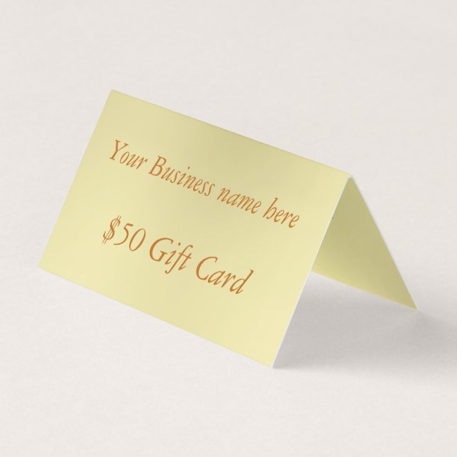 Carte cadeau mini Gold Cinquante Dollar pliée (Front)