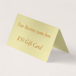 Carte cadeau mini Gold Cinquante Dollar pliée