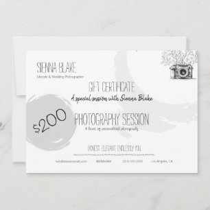 Carte cadeau minimaliste de photographie botanique