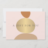 Carte Cadeau Moderne Abstrait Zen Pierres Or et Ro