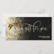 Carte cadeau moderne Bee Honeybee Honey