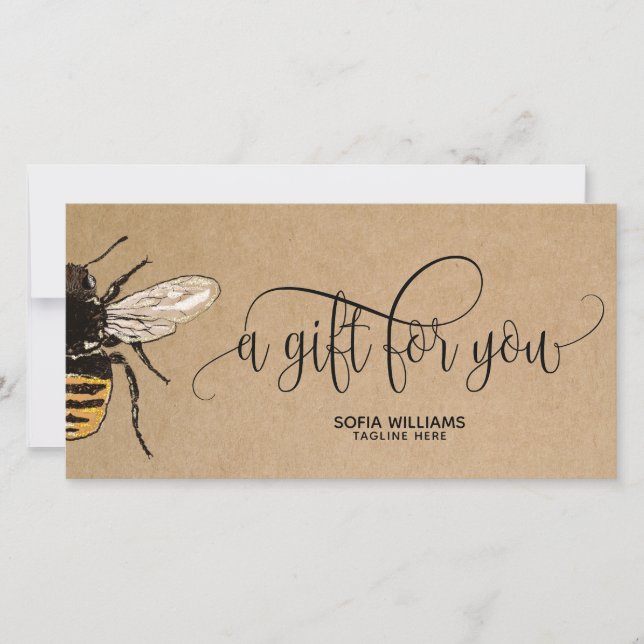 Carte cadeau moderne Bee Honeybee Honey (Devant)