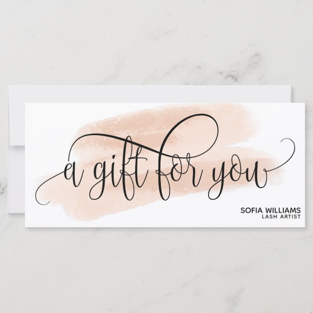 Carte cadeau moderne Blush Pink Watercolor Certifi (Devant)