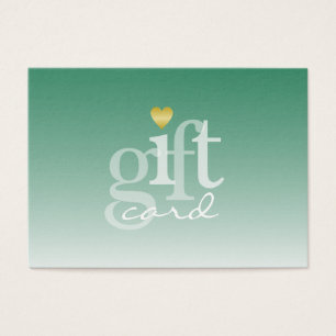 Carte cadeau moderne Bold Dark Green Ombre Gold He