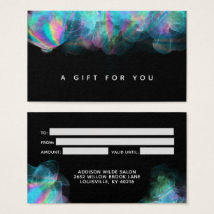 Carte Cadeau Moderne Encre Alcoolique Holographiqu