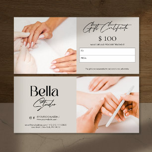 Carte cadeau moderne Nail Tech Beauté Salon