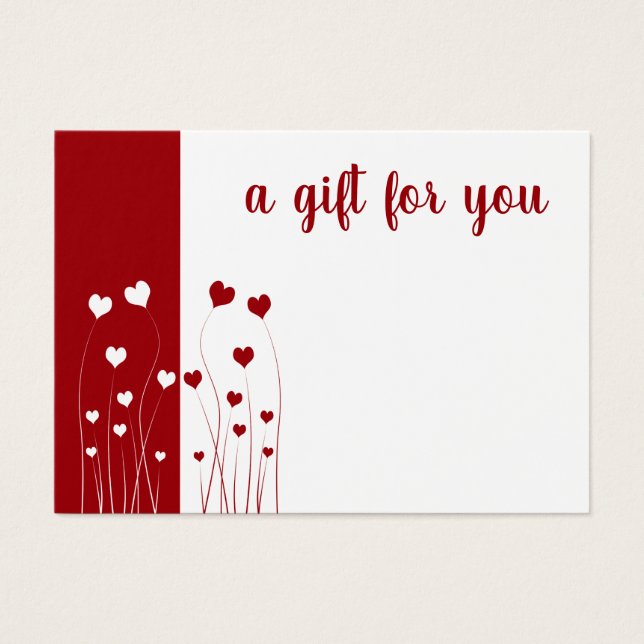 Carte cadeau moderne Red White Love Hearts Romanti (Devant)