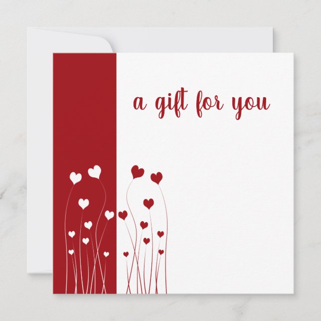 Carte cadeau moderne Red White Romantic Love Heart (Devant)