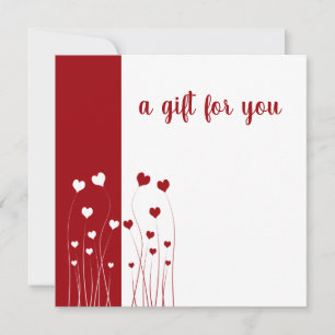 Carte cadeau moderne Red White Romantic Love Heart