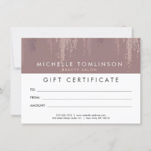 Carte cadeau Motif Luxe Rose Gold Confetti Rain