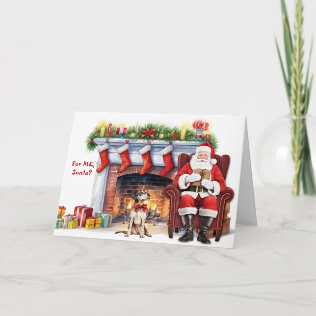 Carte cadeau père Noël Catahoula Leopard Chien de  (Devant)