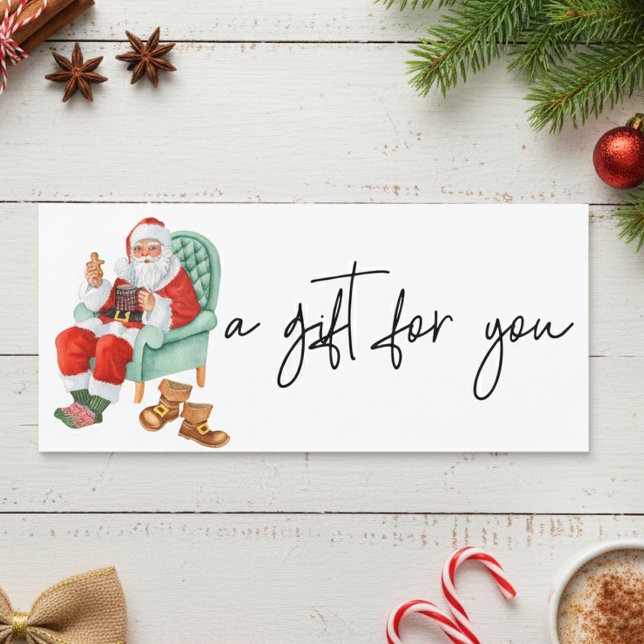 Carte cadeau père Noël Christmas Watercolor (Créateur téléchargé)