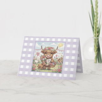 Carte Cadeau personnalisé de Fête des Mères en vichy lav
