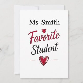 Carte Cadeau personnalisé pour l'enseignant favori de l'