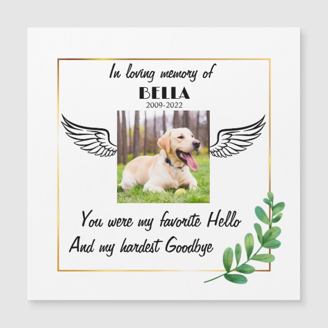 Carte Cadeau Personnalisée Mémorial de Chien Favor (Devant)