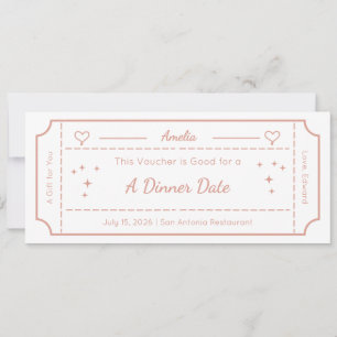 Carte Cadeau Personnalisée pour un Dîner en Amoure