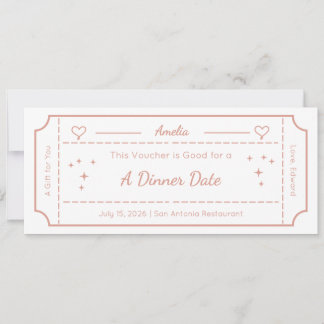 Carte Cadeau Personnalisée pour un Dîner en Amoure