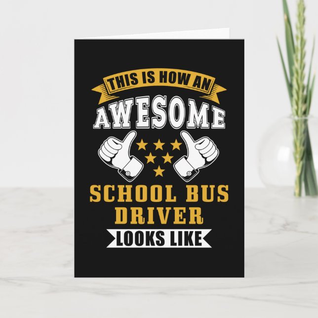 Carte Cadeau pour chauffeur de bus scolaire (Devant)