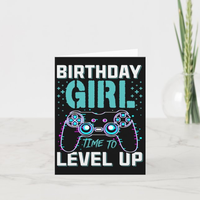 Carte Cadeau Pour Fille Temps De Mettre À Niveau Cool Vi (Devant)