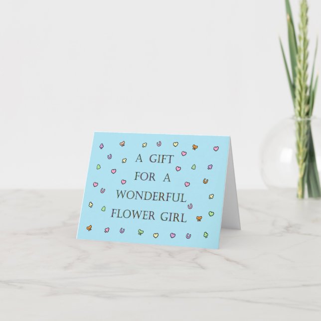 Carte Cadeau pour Flower Girl Confetti et Lettres (Devant)