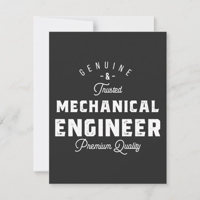 Carte Cadeau pour ingénieur mécanique (Devant)