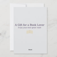 Carte cadeau pour les amateurs de livres - Design