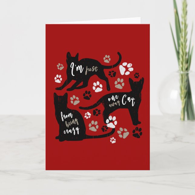 Carte Cadeau pour propriétaire de chat Art graphique drô (Devant)