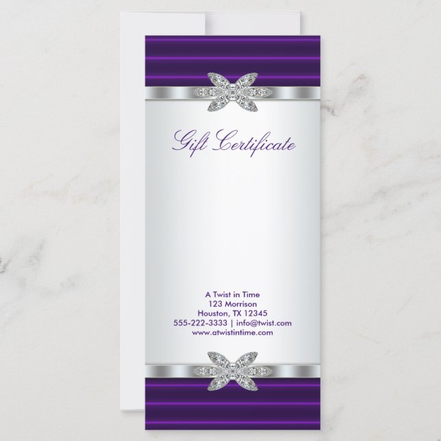 Carte cadeau Purple Business Gift Certificate (Devant)