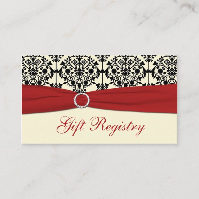 Carte cadeau Red, Cream et Black Damask (Devant)