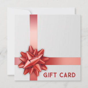 Carte cadeau Red Satin Ribbon tendance Bow White B