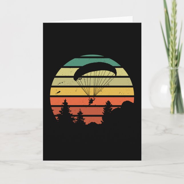 Carte Cadeau Retro Vintage Parapente Sunset (Devant)