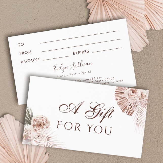 Carte cadeau rose Boho (Créateur téléchargé)