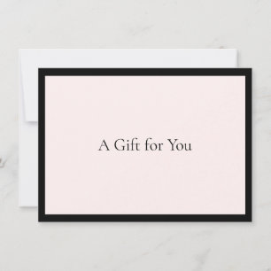 Carte Cadeau Rose Élégante de Luxe Minimaliste pou