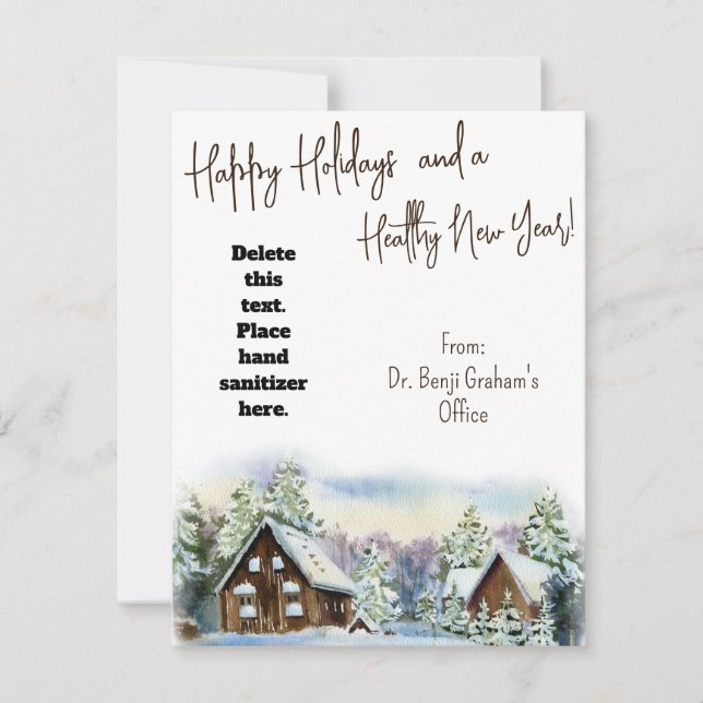 Carte cadeau Sanitizer Hiver Vacances Saines (Devant)