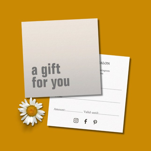 Carte cadeau Simple Elegant Faux Silver Beauty Sal (Créateur téléchargé)