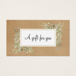 Carte cadeau Spring Feuille Rustic Kraft