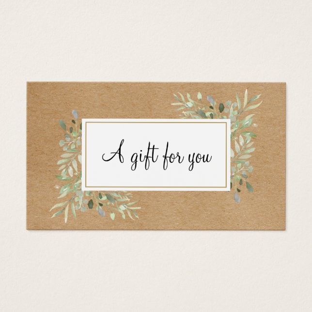 Carte cadeau Spring Feuille Rustic Kraft (Devant)
