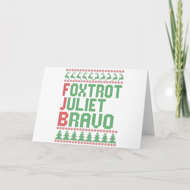 Carte Cadeau T-shirt de Noël dégueulasse Foxtrot Juliet  (Devant)