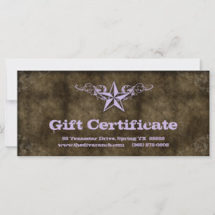 Carte cadeau Texas Star Hot Purple Brown