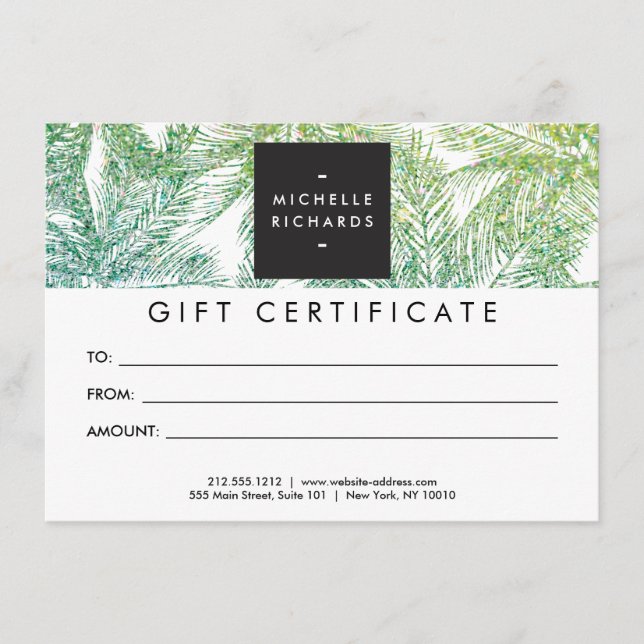 Carte Cadeau Tropical Green/Aqua Parties scintilla (Devant)