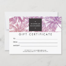 Carte cadeau Tropical Purple/Pink Parties scintill
