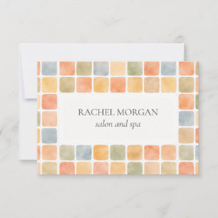CARTE CADEAU TUILES AQUARELLE BOHO PASTEL CHAUD