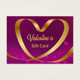 Carte cadeau Valentine's Day Gold Heart Ribbon Pur