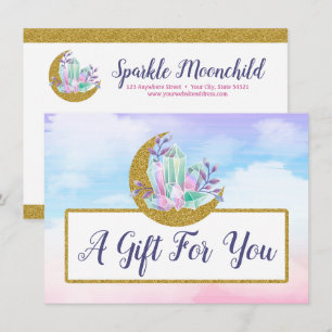 Carte cadeau Watercolor Crystal Gold Moon