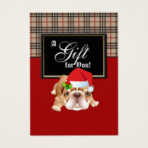 Carte cadeau Xmas concepteur Plaid Holly Dog R