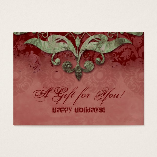 Carte cadeau Xmas Elegant Architecture verte rouge (Devant)